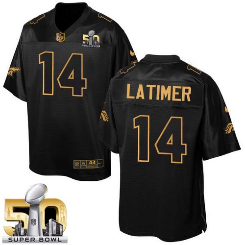 Nike Broncos #14 Cody Latimer Black Super Bowl 50 Men's Stitched NFL Elite Pro Line Gold Collection Jersey